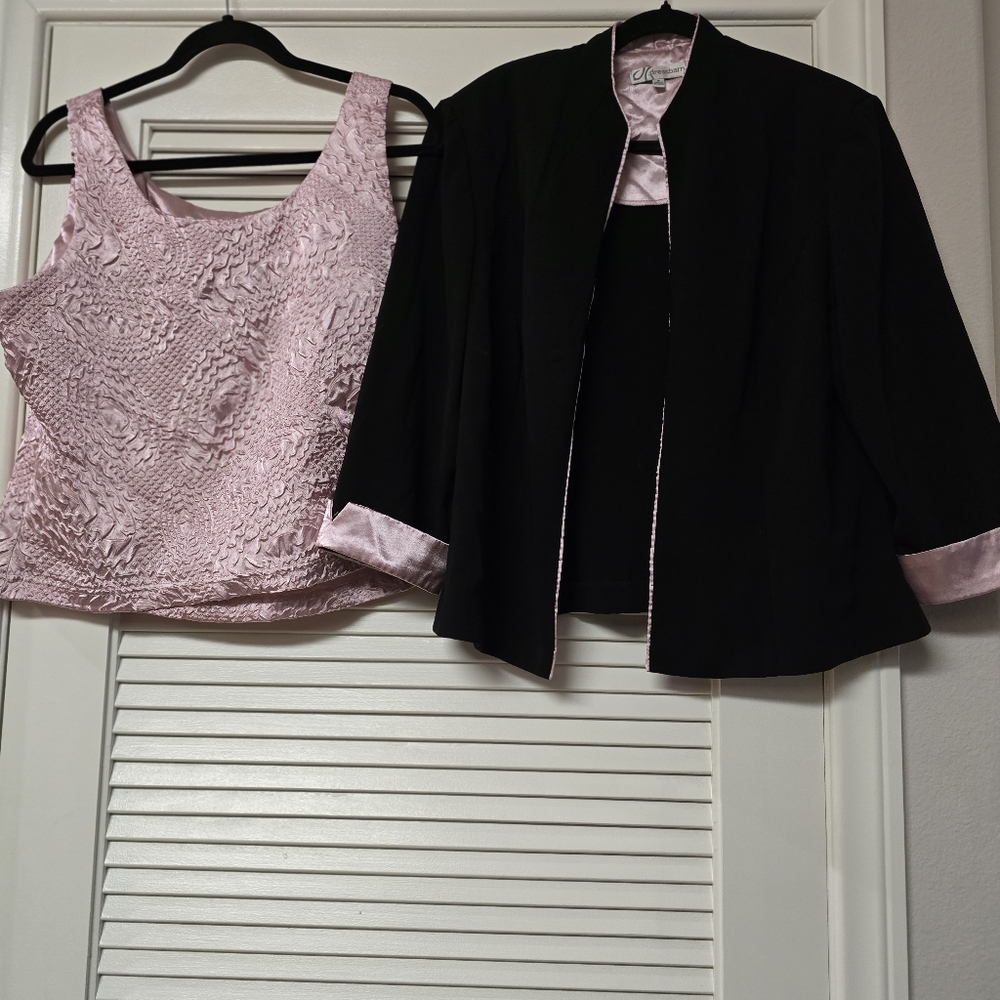 Dress Barn - (Plus-Size) Business Casual Office Blazer & Textured Cami Set